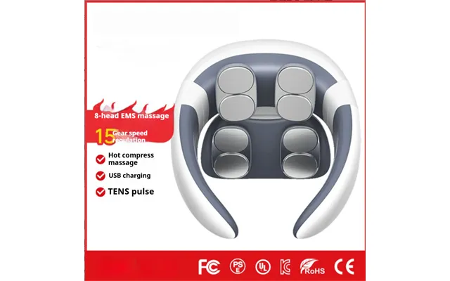 Neck Massager 4-node Ems Pulse Therapy With Heating - Rechargeable Cervical Relief For Shoulder & Back Pain White product image
