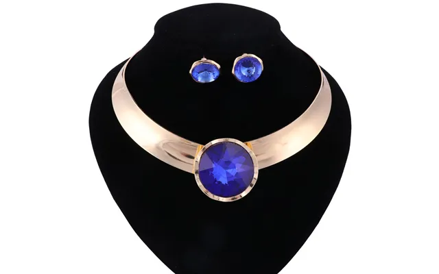 Necklace Pendant Chunky Luxury Choker Unique Crystal Statement Necklace Earring Women Party Jewelry Sets