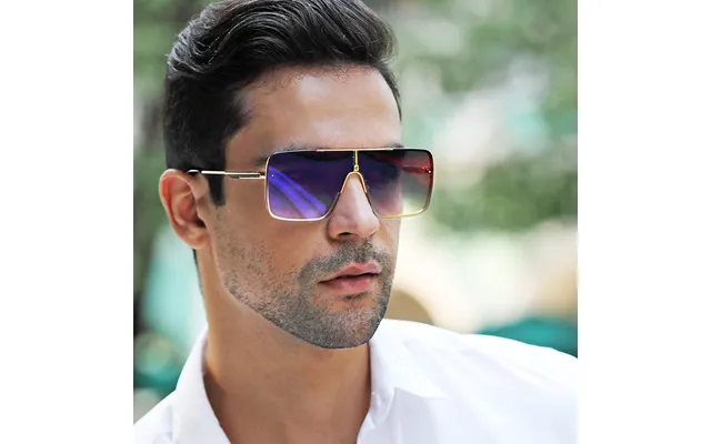 New Sunglasses For Men's Jumpsuit Fashionable And Stylish Large Box Sunglasses For Men Trendy European And American Stre product image
