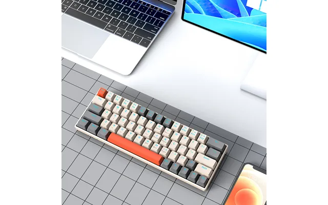 New T60 Mechanical Blue Switch 63 Key Usb Wired Gaming Keyboard With 18 Rgb Lights Effect For Desktop Pc Gamer