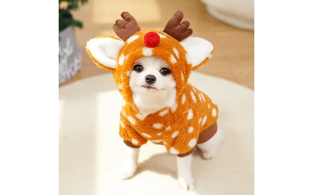 Pet Dog Cat Christmas Clothes Elk Supplies Autumn And Winter Plus Velvet Medium Sized Dog Bichon French Bulldog Corgi Tr product image