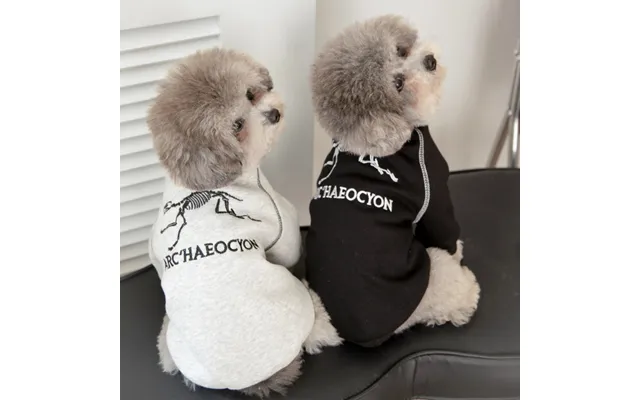 Pet Dog Clothes Autumn Winter Anti-shedding Schnauzer Teddy Pomeranian Fleece Lined Warm Hooded Sweatshirt Direct Sale product image