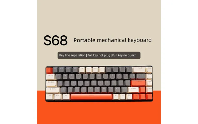 Pgpn S68 68 61 Keys Wired Nical Keyboard Hot Plug Portable Office Wireless Bluetooth