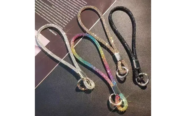 Phone Lanyard Crystal Wrist Straps Glitter Rhinestone Mobile Phone Charms Keychain Hanging Anti-lost Cell Phone Accessor
