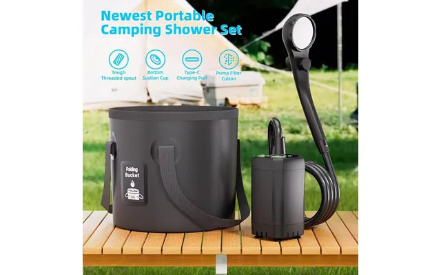 Portable Camping Shower With 15 Stage Filter - Rechargeable 6000mah Shower Pump