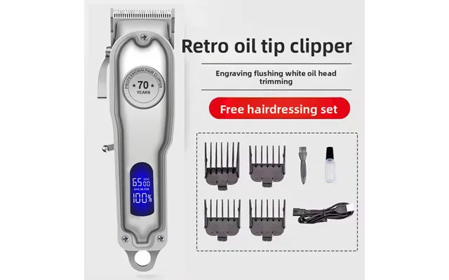 Professional Barber Clipper Cordless Titanium Fade Machine With Lcd Display - Ultra-quiet 36db product image