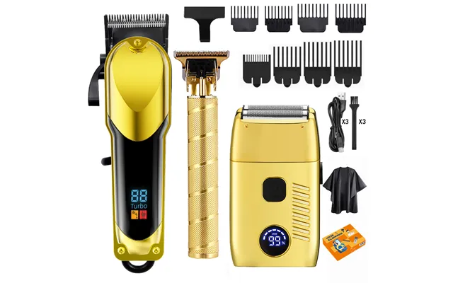 Professional Electric Hair Clipper Set With Stainless Steel Blades High Definition Digital Display 3-in-1 Design For Sal product image