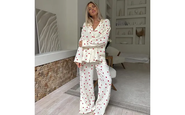 Pure Cotton Love Printed Women's Home Wear Loose Long-sleeved Trousers Pajamas Two-piece Set product image