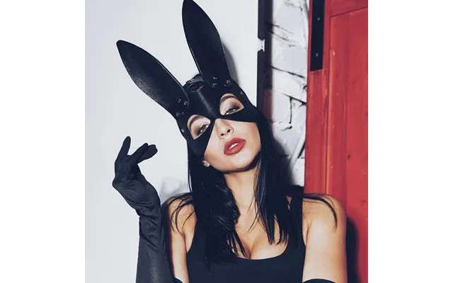Rabbit Pu Sexy Leather Cosplay Mask Bunny Girl Cosplay Fetish Bdsm Halloween Masquerade Mask Disfraces Carneval Bunny Co product image
