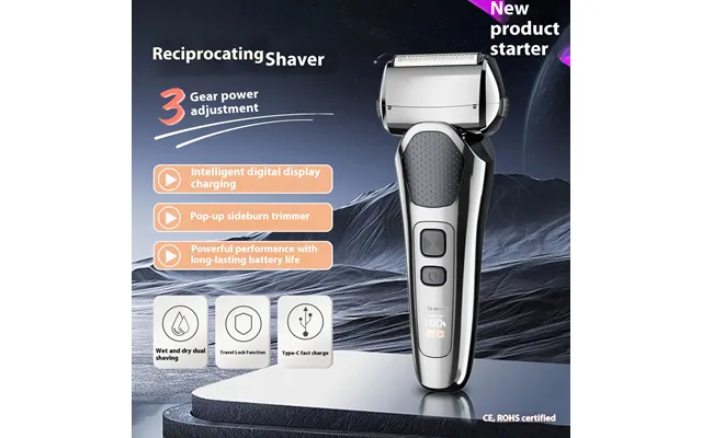 Reciprocating Electric Shaver 3d Floating Heads - Led Power Display product image