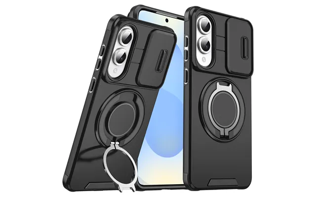 Red Armor Magnetic Bracket Case For Samsung S25 Edge S24 S23 Plus Ultra Fe A56 A36 A16 A06 A55 A35 A15 Hybrid Bump
