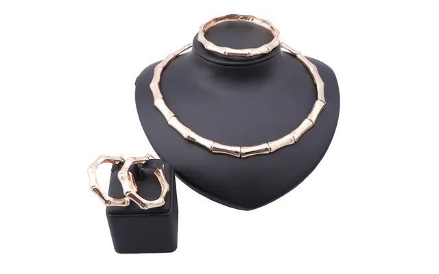 Retro African Statement Necklace Earring Ring Jewellery Set For Women Bridal Wedding Party Gift Prom Accessories