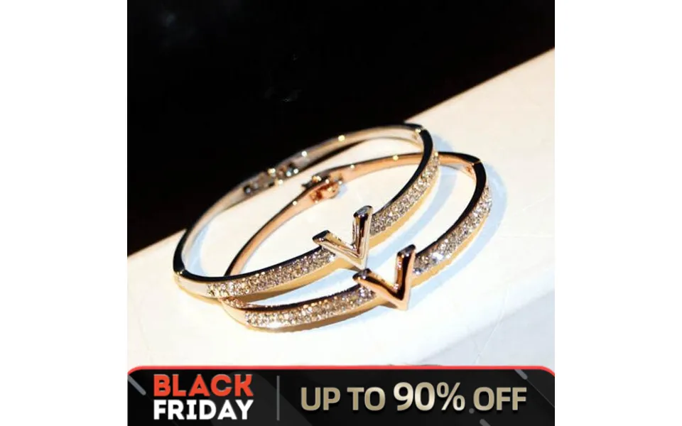 Simple Micro Inlaid Zircon Word Lady Bracelets For Women Temperament Exquisite Luxury Bangle Jewelry