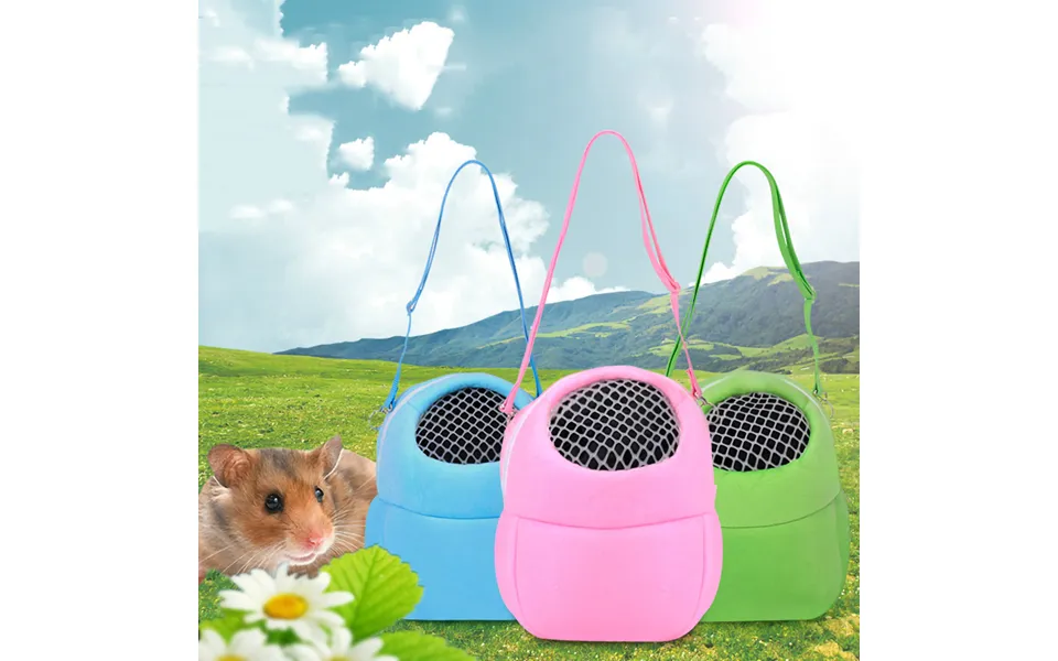 Small Pet Hamster Carrier Pure Color Leash Travel Bag Mesh Design Breathable