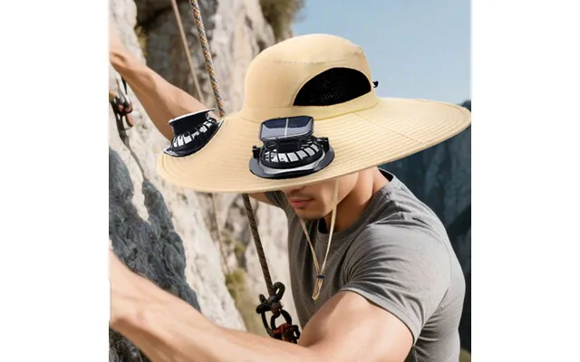 Solar Powered Sunshade Fan Hat For Men - Summer Outdoor Hiking And Fishing Hat