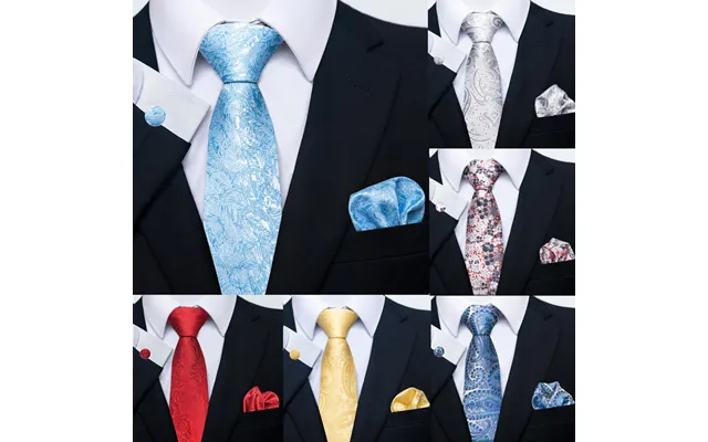 Solid Color Flower Striped 8cm Monochrome Men's Tie Cufflink Pocket Towel