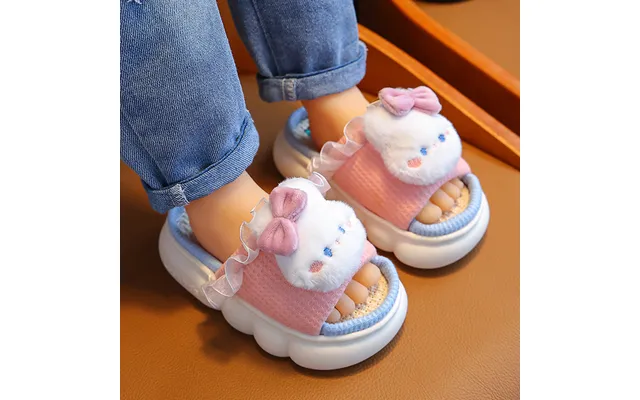 Spring And Autumn Children's Linen Flip-flops Four Seasons Indoor Household Breathable Girl Family Zhongda Baby Cotton A