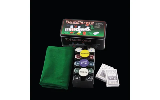 Texas Hold'em 21 Chip Set 200 Chips With Tablecloth And Dealer Code In A Tin Box Drop Shipping Available