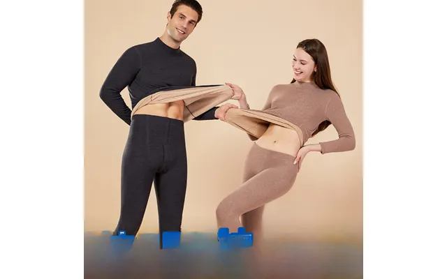 Thermal Underwear New Autumn Clothes Fleece-lined Thickened Heating Plus Size Half Turtleneck Lambswool Men And Women Co product image