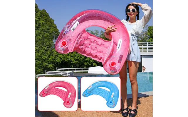 Transparent Glitter Inflatable Lounge Chair - Heavy-duty Pvc Floating Seat For Adults Pool Lake & Beach Use Non-slip Des