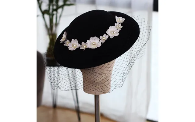 Unisex Black Top Hat With Elegant Mesh Mask Wedding Photo Fashion Hat