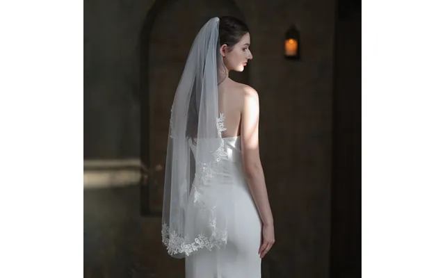 Unisex Bridal Veil Women's White Single Lace Lace Wedding Tour Photo Headpiece