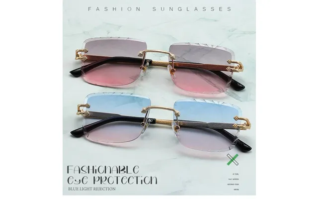 Unisex Frameless Cut-edge Sunglasses Uv400 Metal Square Shades With Gradient Lenses 8 Colors product image