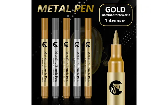 Unisex Soft Head High Gloss Metal Pen Activity Signature Pen Greeting Card Painting Pen Water Based Paint Pen Paint Pen