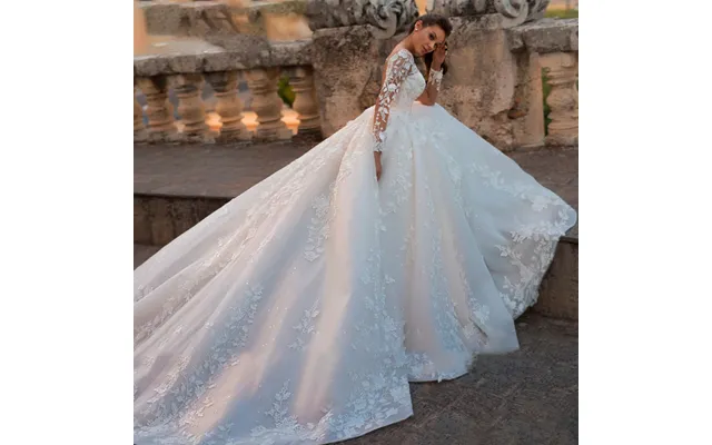 Wedding Dress For Brides New Retro Sexy Tulle V-neck Long Sleeve product image
