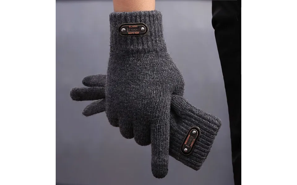 Winter Autumn Knitted Touch Screen High Quality Wool Solid Color Gloves Men Mitten