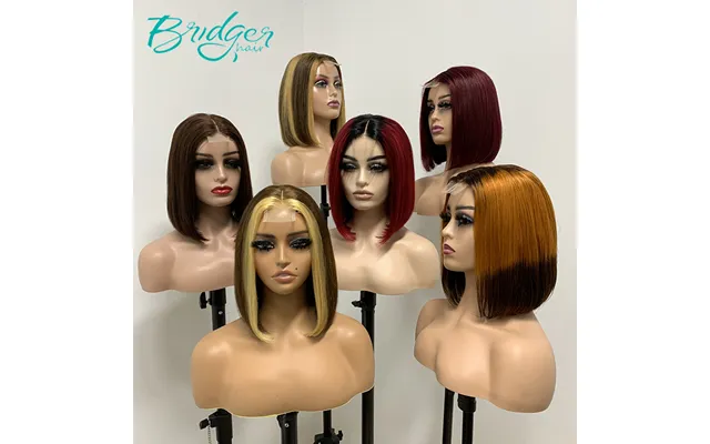Women 2*6 Kim Closure Bob Headgear Real Hair Wig Humanhair Wigs