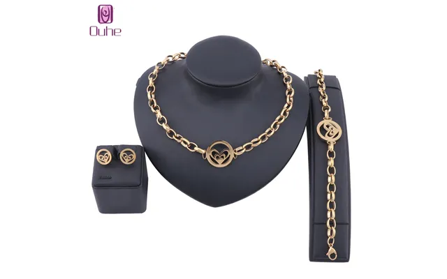 Women Custom Heart Necklace Stainless Steel Pendant Choker Necklace Bracelet Earring Lover Jewelry Set Gift
