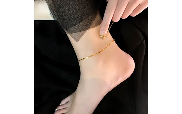 Women's 2021 Anklet New Fashion Gold Net Red Anklet Titanium Steel Rose Gold Fairy Spirit Ins Simple Non-fading Fine