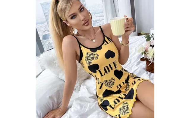 Women's Beautiful Back Thin Home Clothes Sexy Suspender Skirt Love Cartoon Cute Printed Pajamas product image