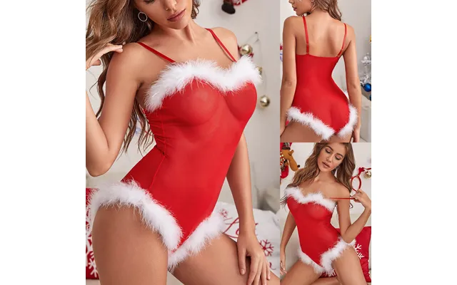 Women's Clothing Christmas Outfit Sexy Lingerie Large Size Jumpsuit Sexy Lace Pajamas Steel Ring Push-up Women's Christm product image