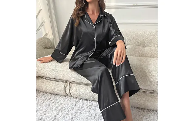Women's Clothing Imitation Silk Pajamas For Women Long-sleeved Pajamas Home Clothes Set Can Be Worn Outside product image