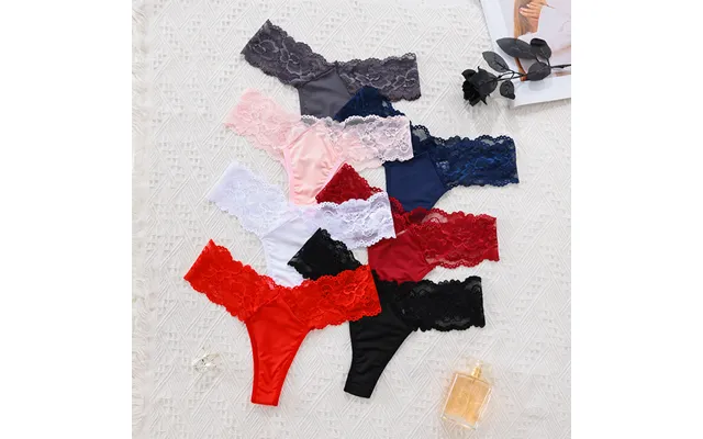 Women's Clothing Large Size Sexy Seamless Thong Sexy See-through Mid-waist Women's Underwear Hollow Lace Women's Underwe product image