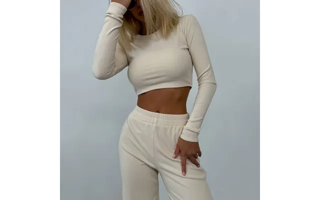 Women's Clothing New Long-sleeved Fashion Casual Suit Pit Knitted Trousers