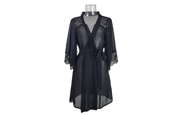 Women's Clothing Sexy Pajamas Chiffon Lace Splicing See Through Nightgown Temptation Ladies Cardigan Robe product image