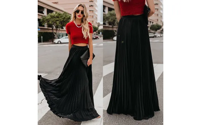 Women's High Waist Pleated Half Skirt