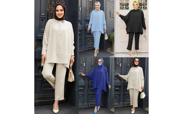 Women's Muslim Ethnic Style Loose Casual Pleated Suit Arab Women's Clothing