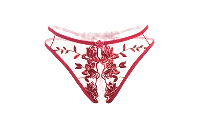 Women's Sexy Underwear Panties Female Passion Perspective Transparent Embroidery Free To Take Off Adult Open Crotch Pant product image