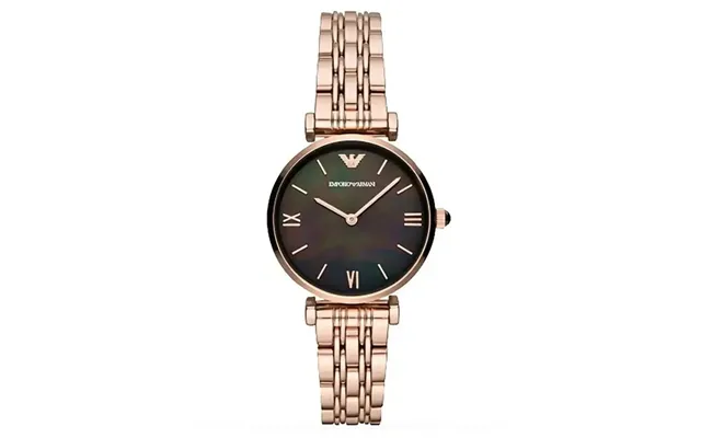 Emporio Armani Gianni T-bar Ar11145 Women's Watch 32mm Black Mother-of-pearl Dial Rose Gold Bracelet product image