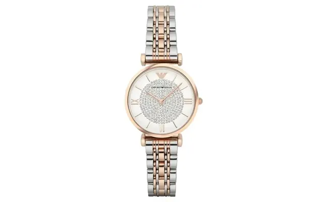 Emporio Armani Gianni T-bar Ar1926 Ladies Two-tone Stainless Steel Watch 32mm White Crystal Pavé Dial product image