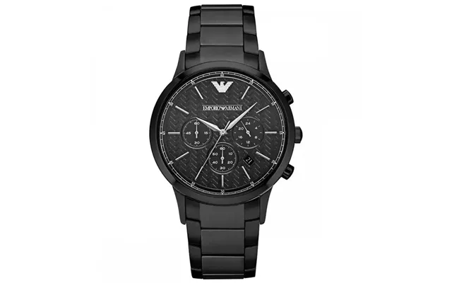 Emporio Armani Renato Ar2485 Men's Chronograph Watch 43mm Textured Black Dial Black Stainless Steel Bracelet product image