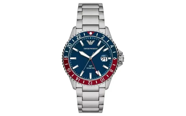 Emporio Armani Sea Explorer Ar11590 Men's Gmt Watch 42mm Blue Dial Silver Steel Bracelet product image