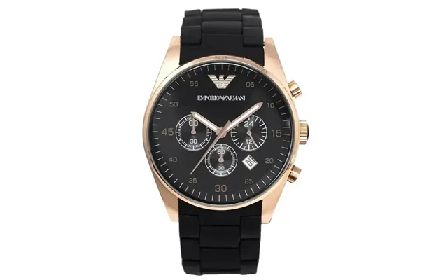 Emporio Armani Sportivo Ar5905 Men's Chronograph Watch - Rose Gold Tone & Black Silicone product image