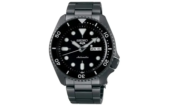 Seiko 5 Sports Srpd65k1 Automatic Black Dial Gunmetal Steel Bracelet Men's Watch product image