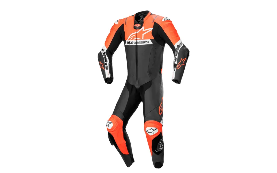 Alpinestars Missile V2 Ward 1-piece Leather Suit Black Red Fluo White