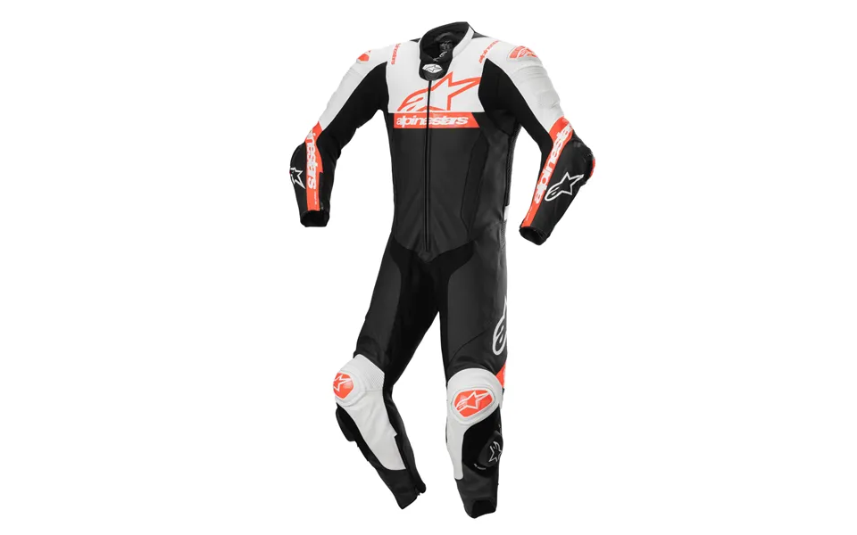 Alpinestars Missile V2 Ward 1-piece Leather Suit Black White Red Fluo
